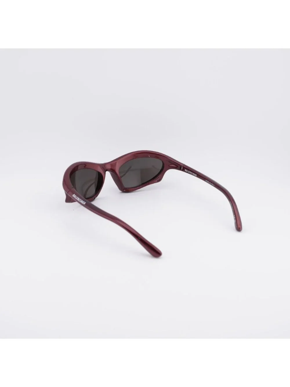 Balenciaga BB0229S 005 Sunglasses Bordeaux Oval Frame, Grey Lenses